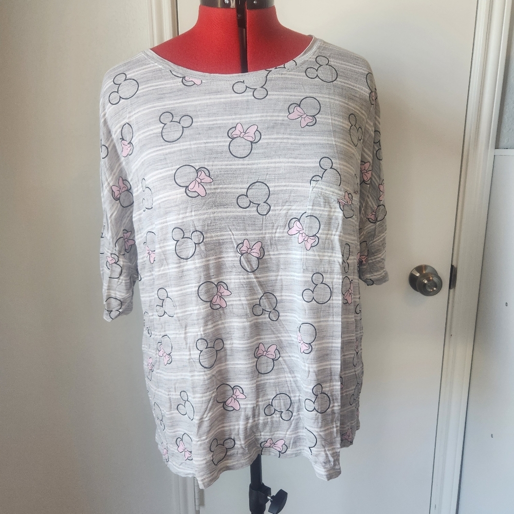 Grey Minnie head pajama short set